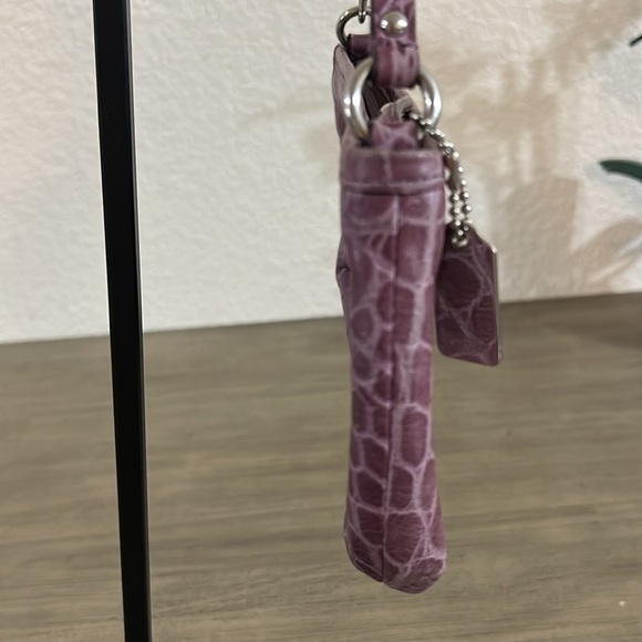 COACH Madison Croc Embossed Large Leather Wristlet, Purple - Picture 5 of 8